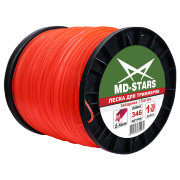Леска для триммера MD-STAR LINE (звездочка) катушка 284м 2.6мм