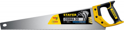 Универсальная ножовка пила Stayer "Cobra 3D" 500мм, 7TPI, 3D зуб, 1512-50_z01