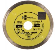 Диск алмазный отрезной Сплошной Ультратонкий Ultra Thin hot press (125х22.23 мм) TRIO-DIAMOND UTW502